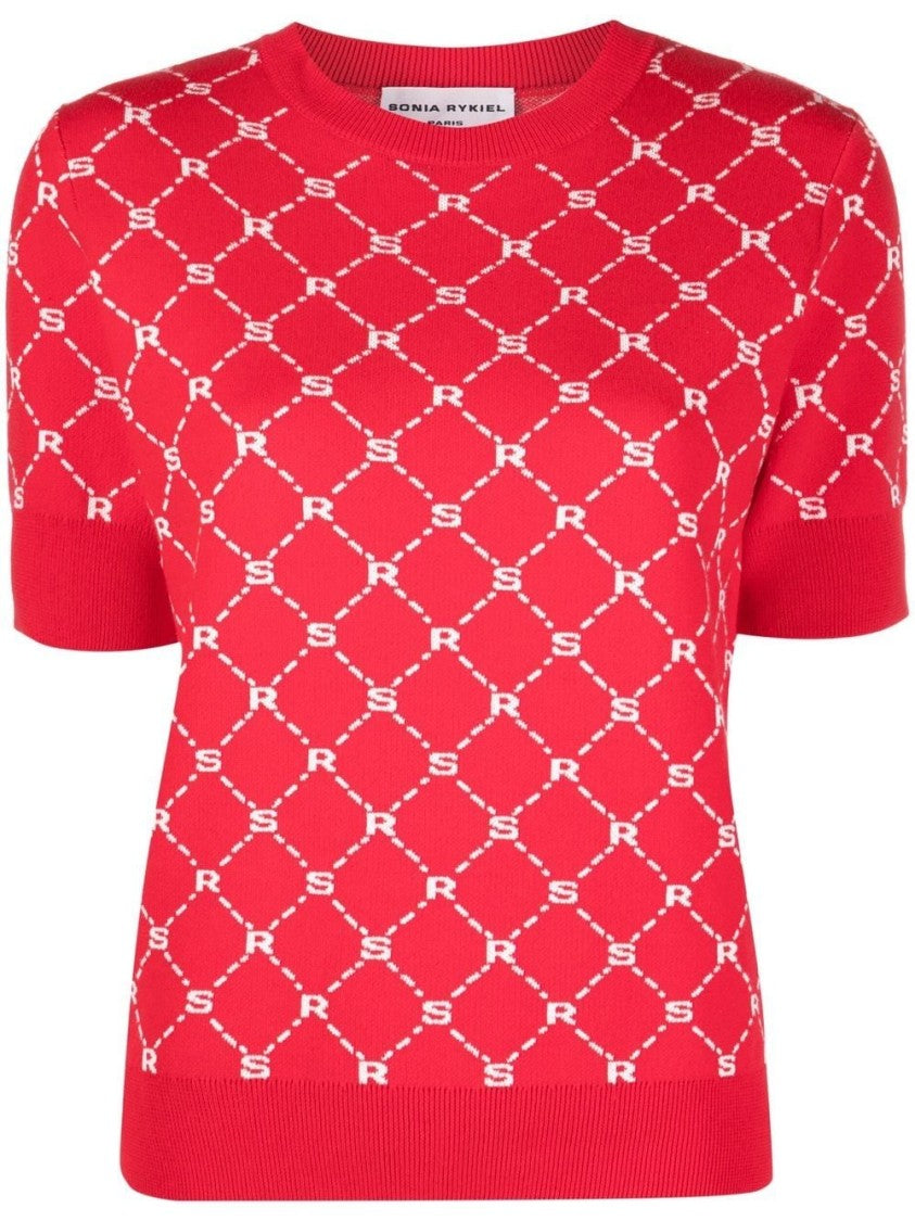 Sonia Rykiel Short-Sleeved Sweater With Chain-Link Pattern