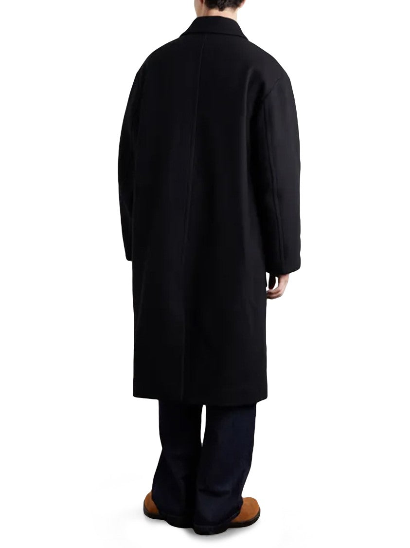 Dries Van Noten Randale Minimalist Long Black Coat