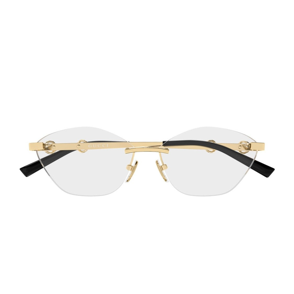 Gucci Gold Black Gg2050o Metal Geometric Eyewear