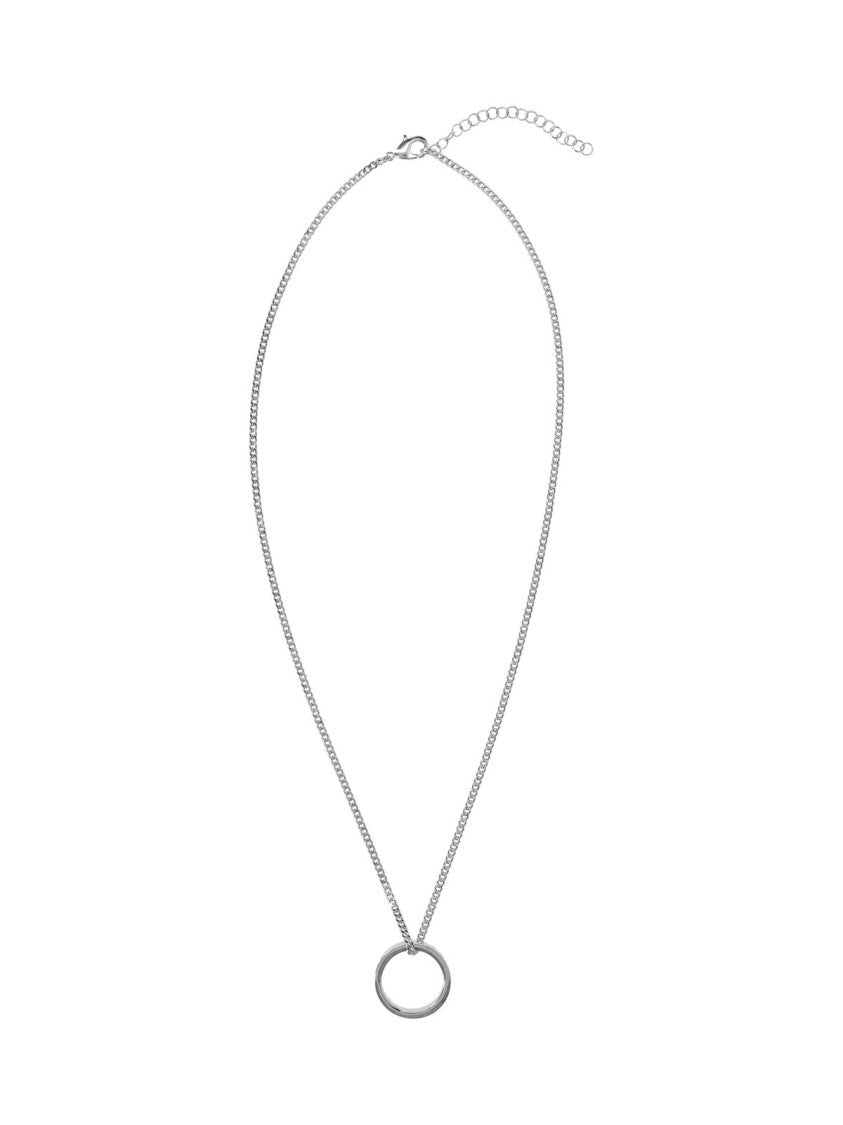 Mm6 By Maison Margiela Silver-Tone Circular Pendant Adjustable Necklace