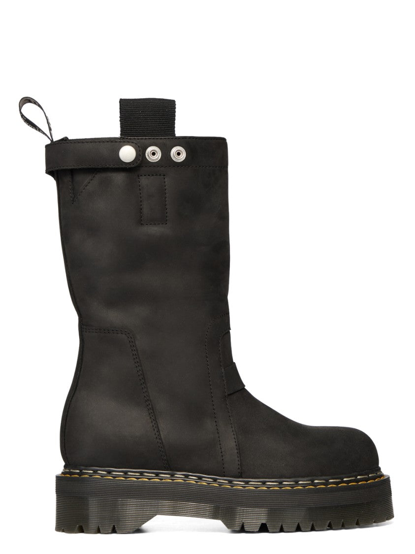 Dr. Martens X Rick Owens Mid-Calf Pull-On Boots With Quad Sole And Rugged Design