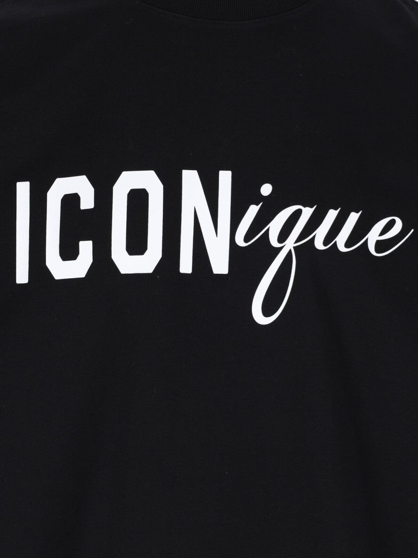Dsquared2 Black Iconique Logo Crew Neck T-Shirt