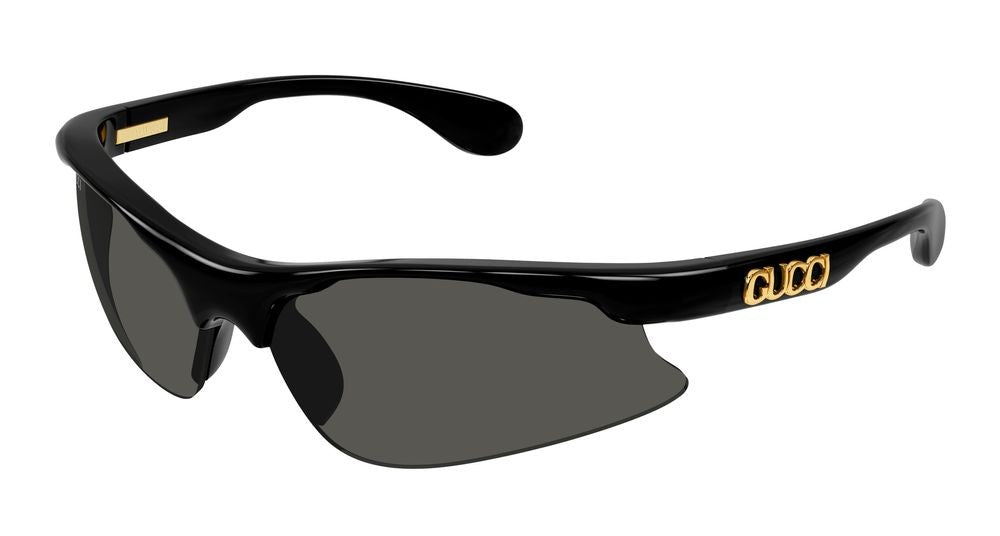 Gucci Black Gold-Tone Accents Oversized Sunglasses