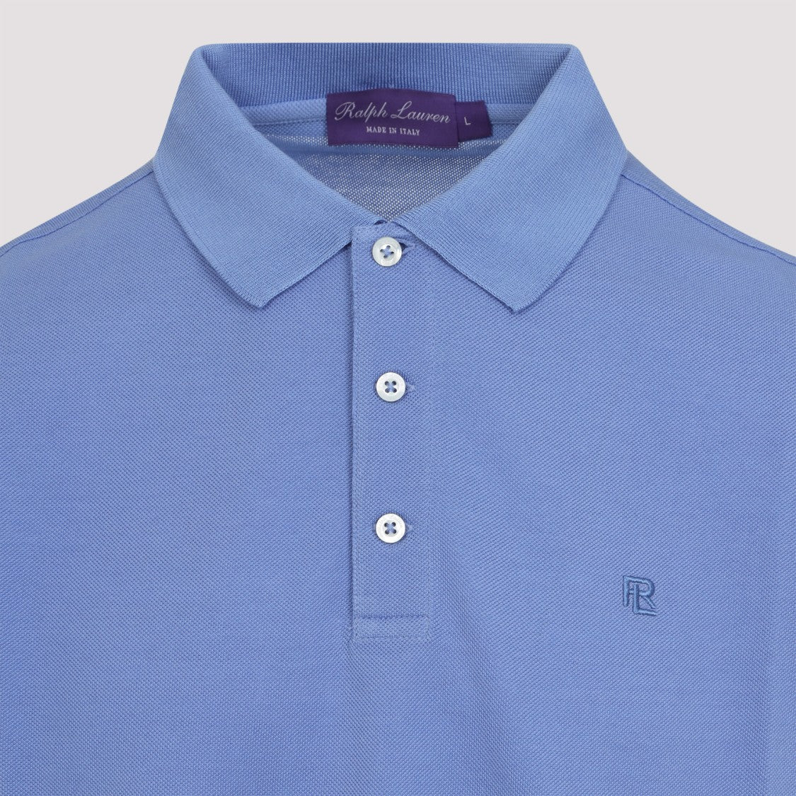 Ralph Lauren X Purple Label Blue Piquet Cotton Polo Shirt