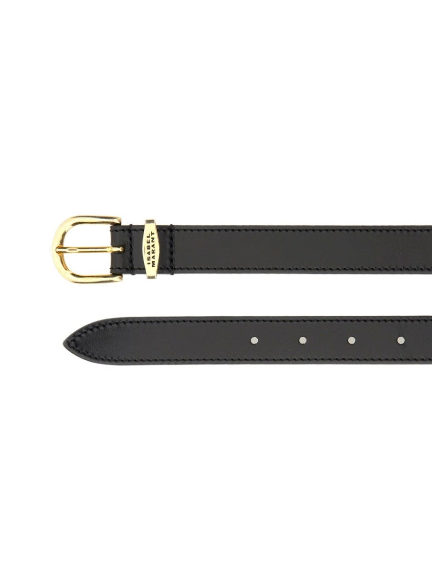 Isabel Marant Neutrals Slim Rounded Buckle Belt