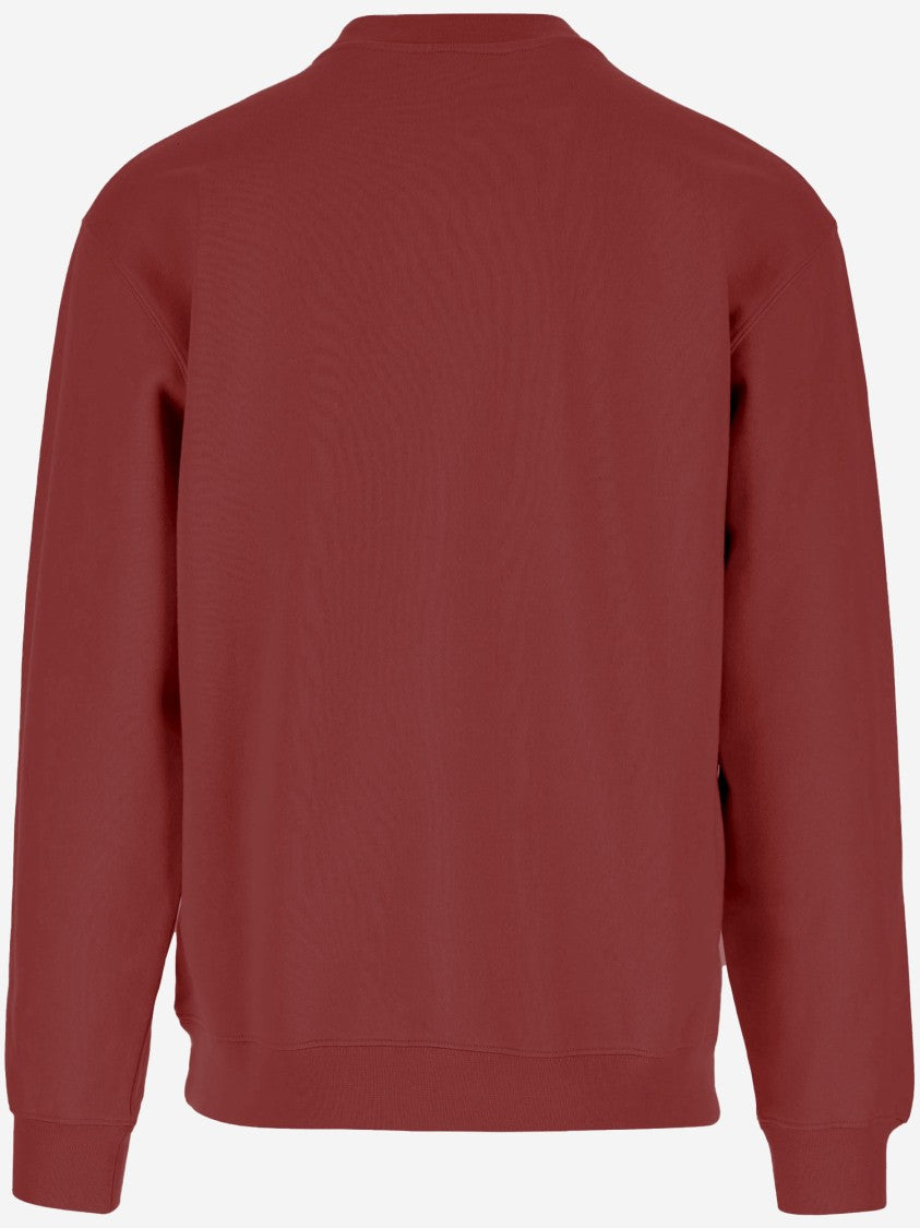 Jacquemus Dark Red Cotton Sweatshirt With Grosgrain Detail