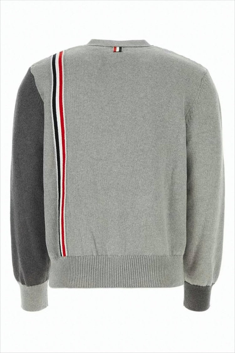 Thom Browne Color-Block Cardigan With Distinctive Stripe Detail