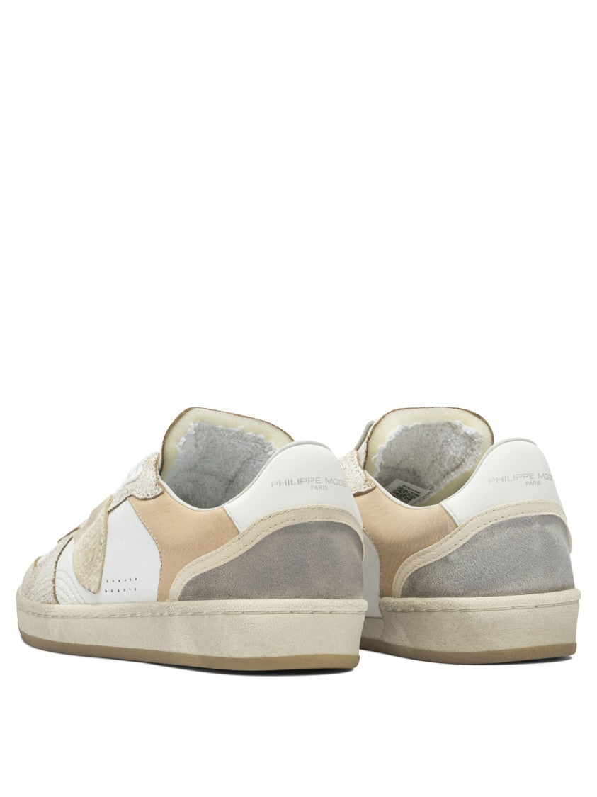 Philippe Model Paris Beige Leather And Rubber Slip-On Sneakers