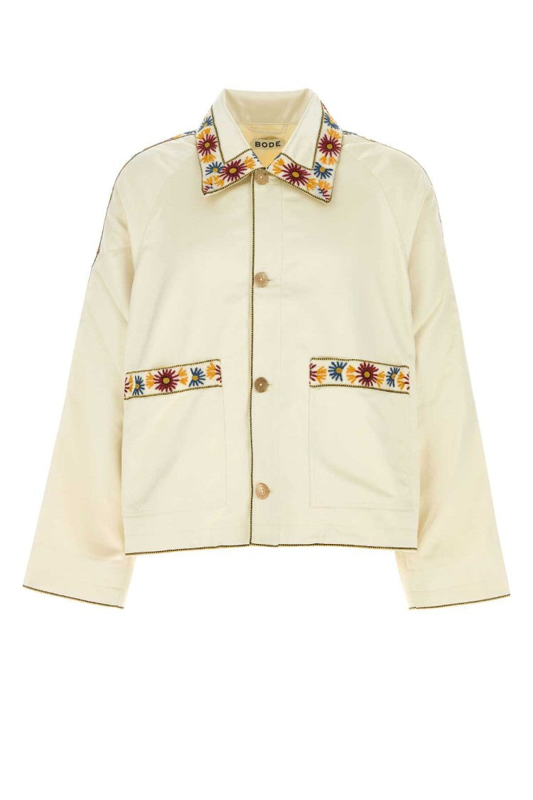 Bode Ivory Satin Candyfloss Jacket