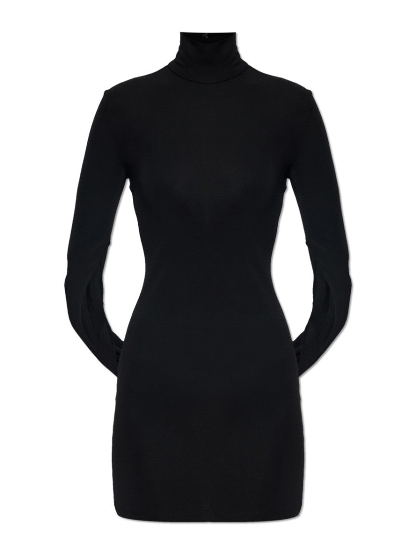 Alexander Wang Mini Draped Turtleneck Long Sleeve Dress