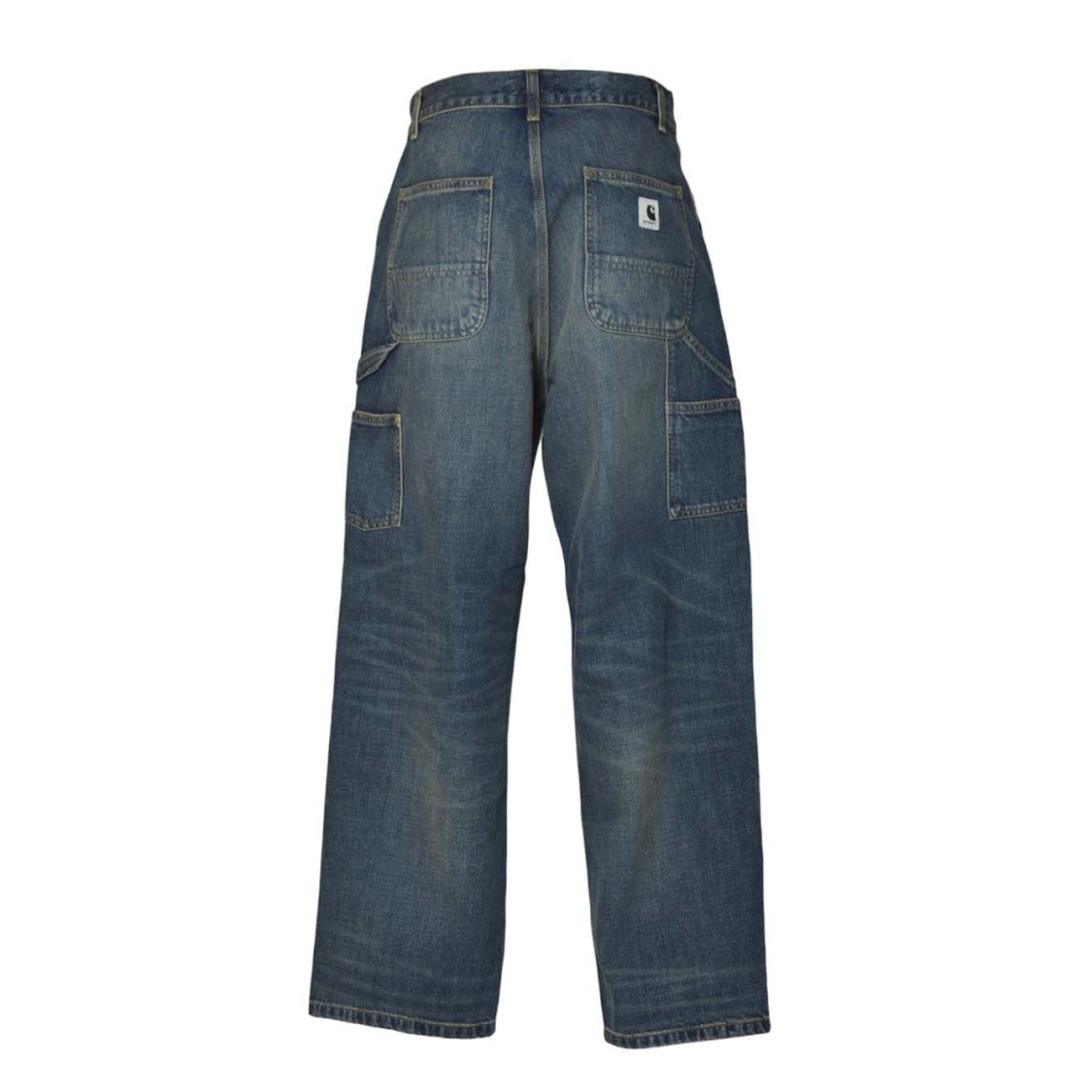 Carhartt Wip High-Waisted Wide-Leg Jeans With Vintage Wash And Utility Pockets