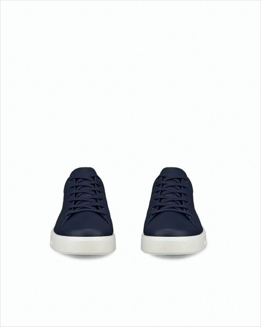 Ecco Low-Top Navy Leather Sneakers With Rubber Sole