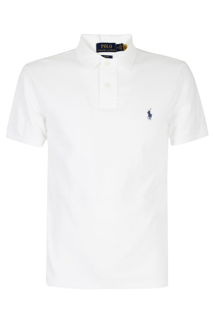 Polo Ralph Lauren White Slim Fit Short Sleeve Embroidered Logo Cotton Polo Shirt