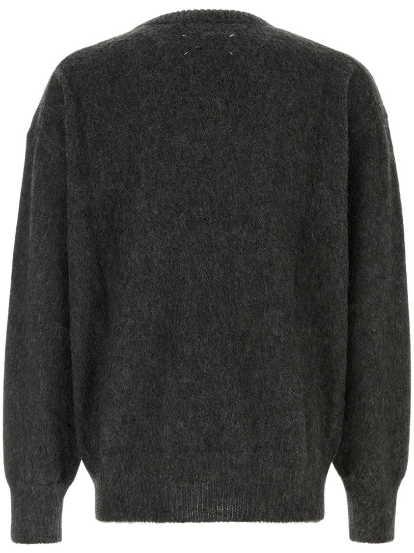 Maison Margiela Intarsia Knit Sweater With Eagle And Mountain Design