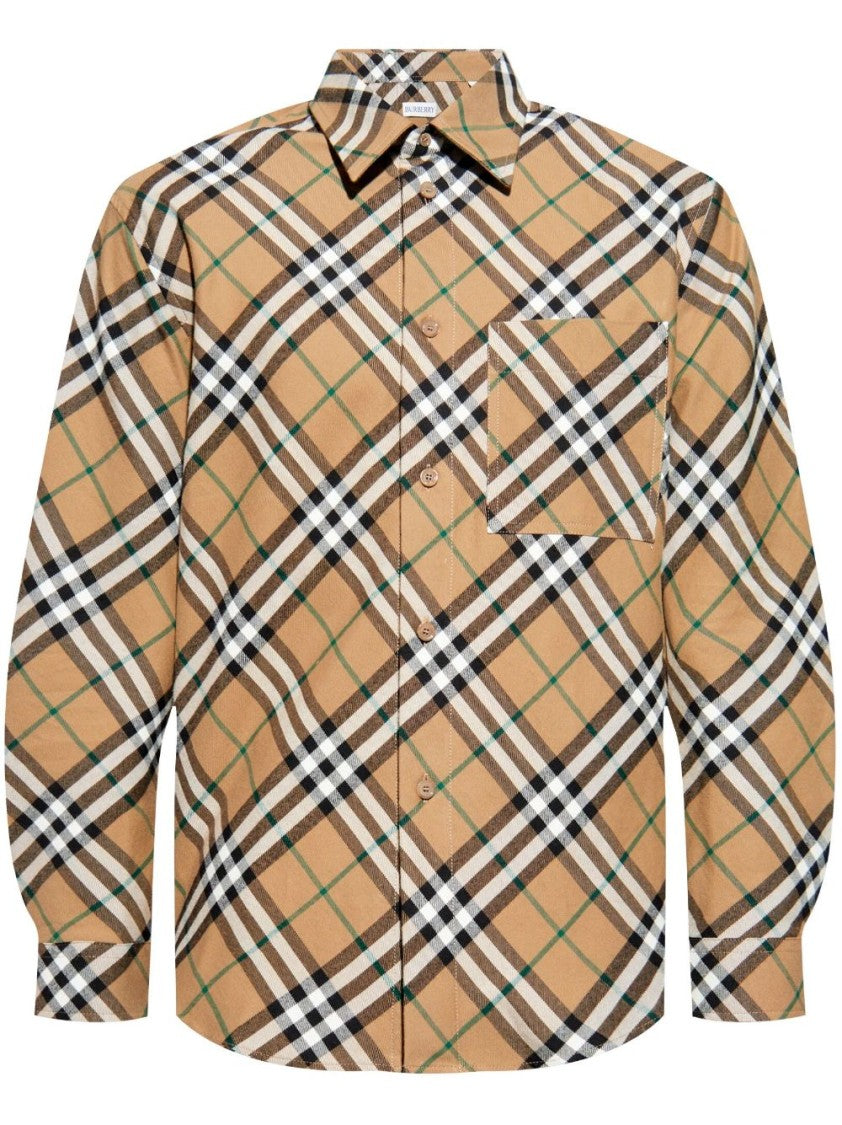 Burberry Linden Beige Cotton Check Print Shirt