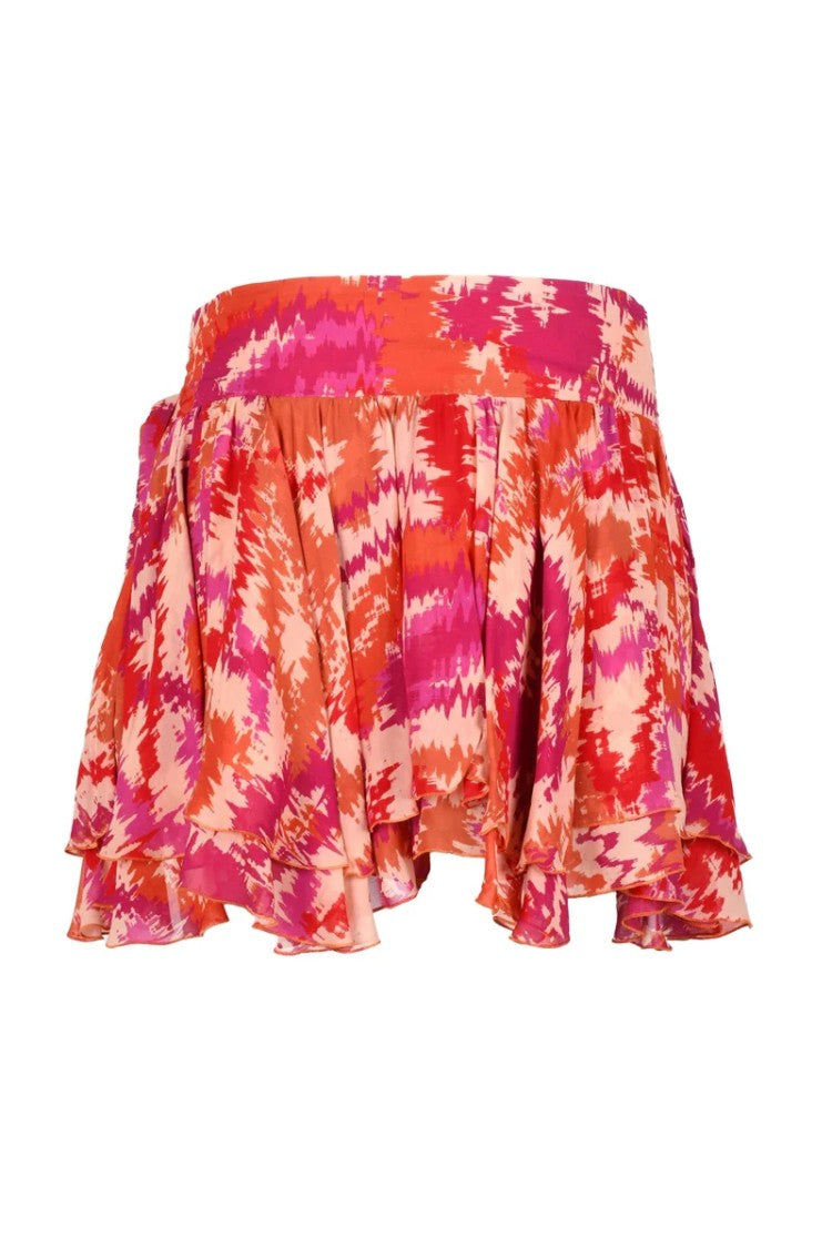 Dondup Mini Skirt Voile - Orange/Fuchsia