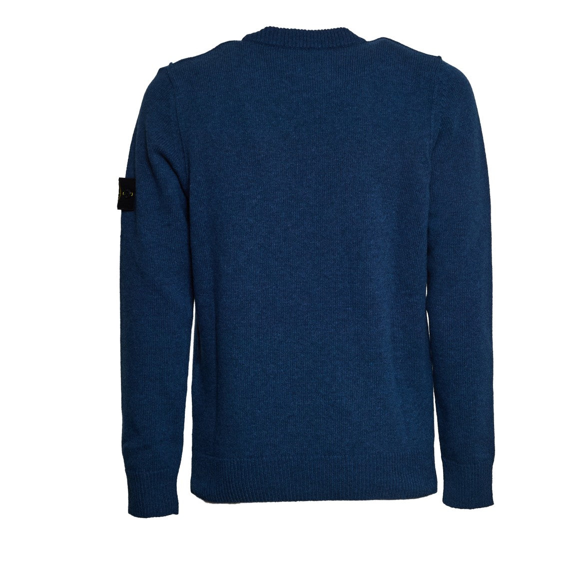 Stone Island Classic Crew Neck Blue Knit Sweater