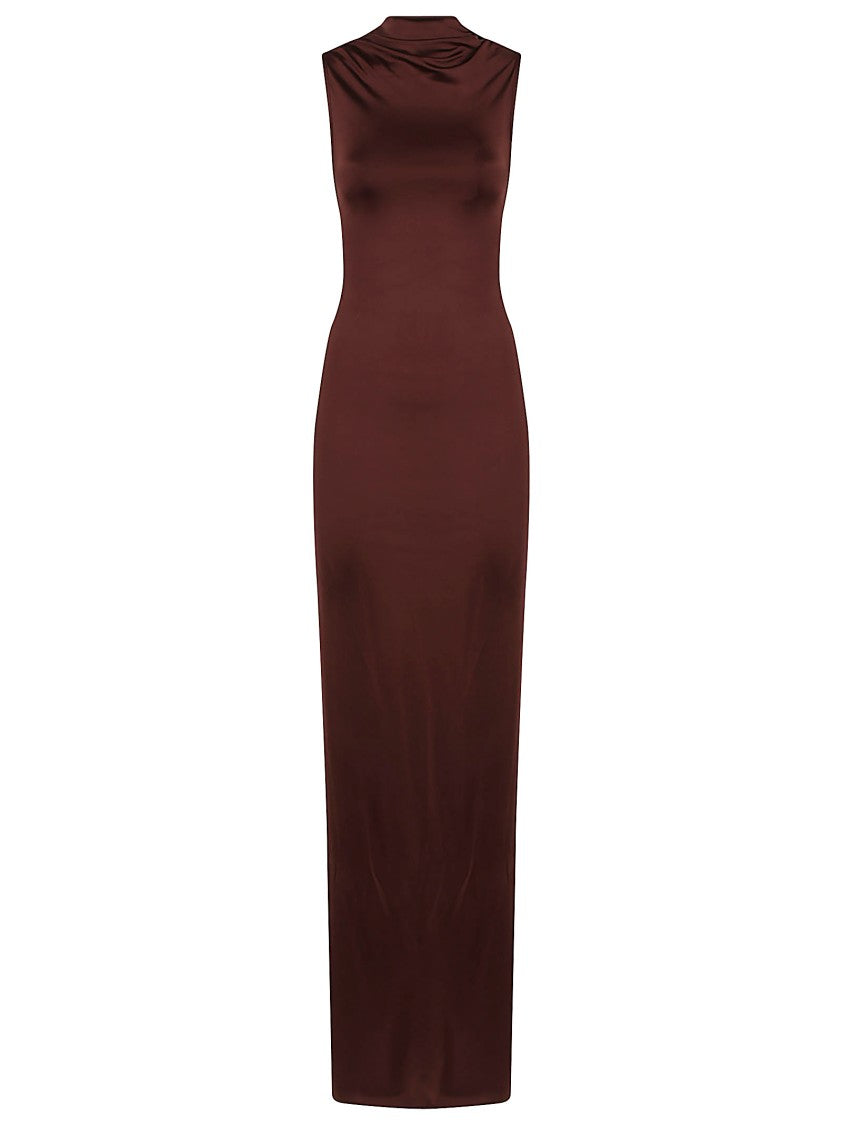 Victoria Beckham Twist Detail Sleeveless Maxi Dress