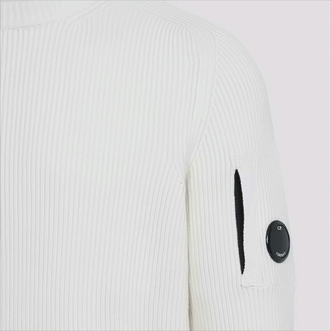 C.P. Company Ribbed Knit Sweater With Circular Emblem Patch