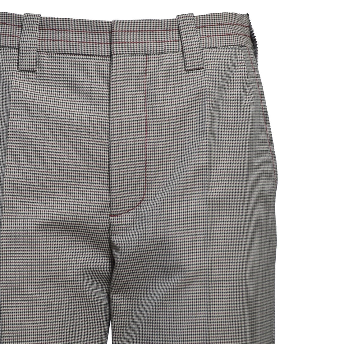 Marni Multicolor Houndstooth Wool Blend Straight Pants