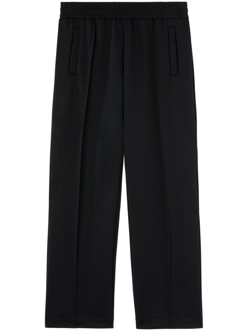 Palm Angels Relaxed-Fit Black Trousers With Bold Logo Detail