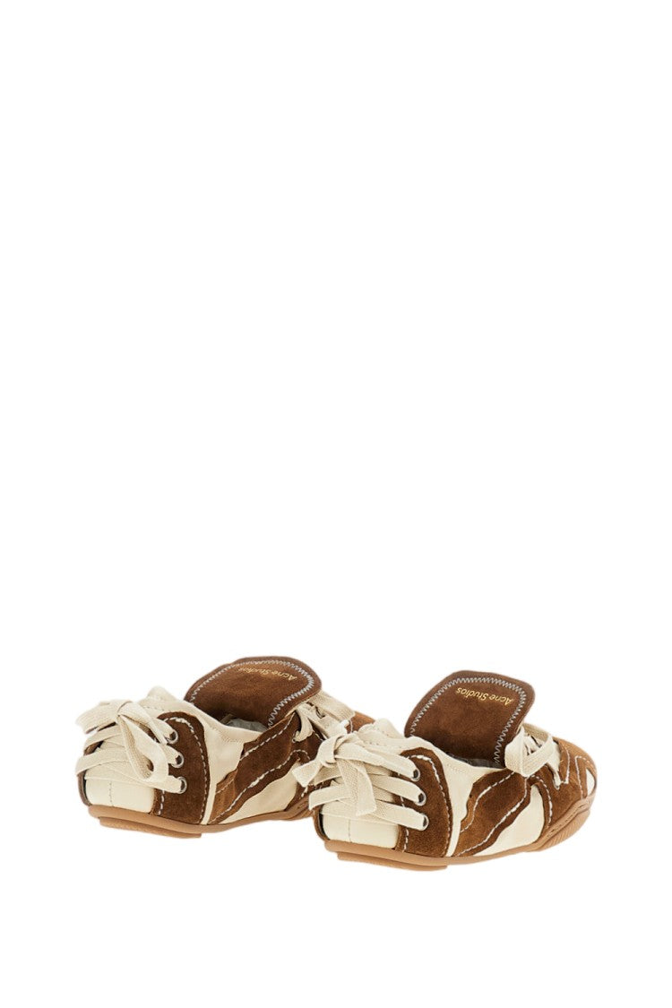 Acne Studios Slim Low-Profile Sneakers With Beige And Brown Panels