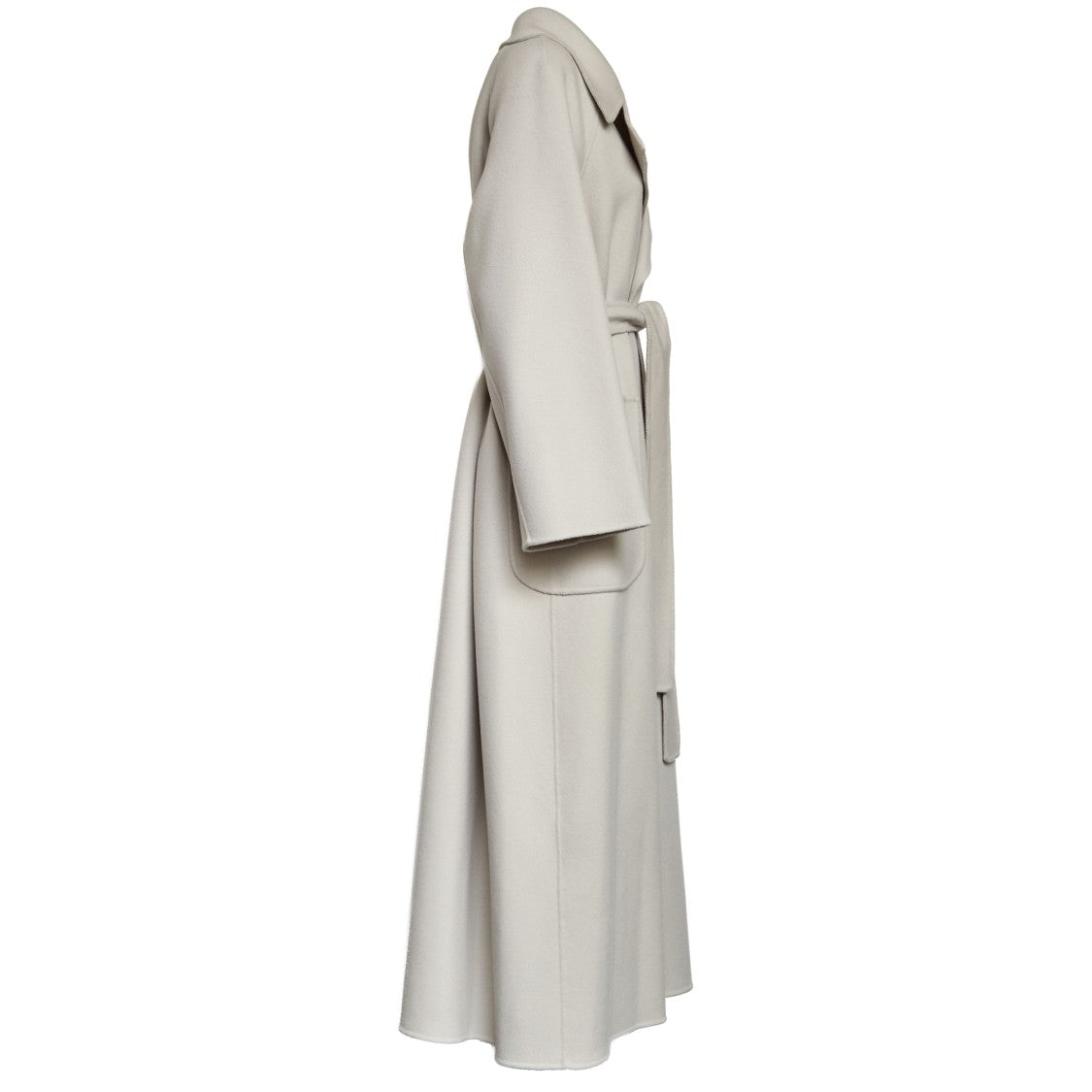 Max Mara Hand-Stitched Double Wool Coat With Wide Notch Collar