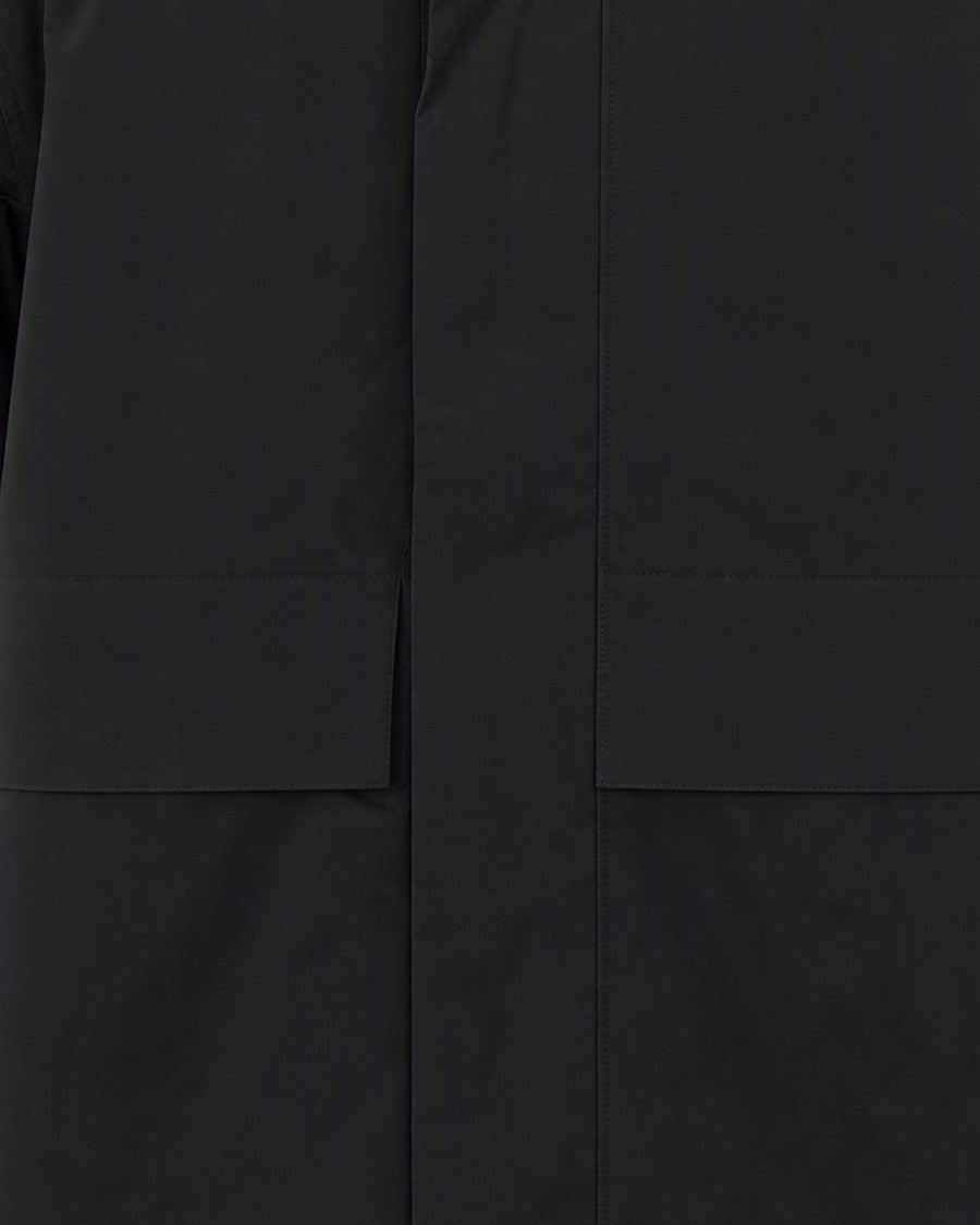 The North Face Black Concealed Zip Flap Cotton-Blend Jacket