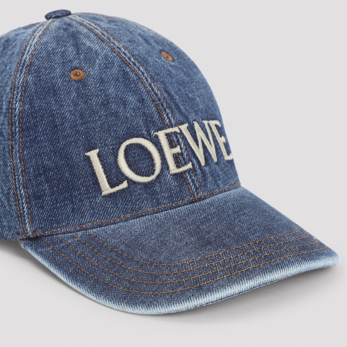 Loewe Structured Denim-Style Baseball Cap With Embroidered Detailing
