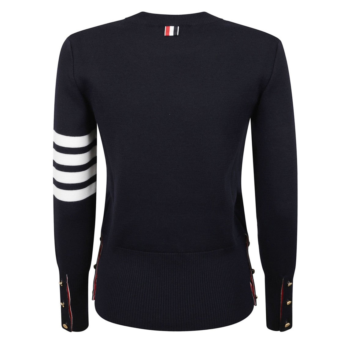 Thom Browne Wool Crewneck Sweater With Grosgrain Trim