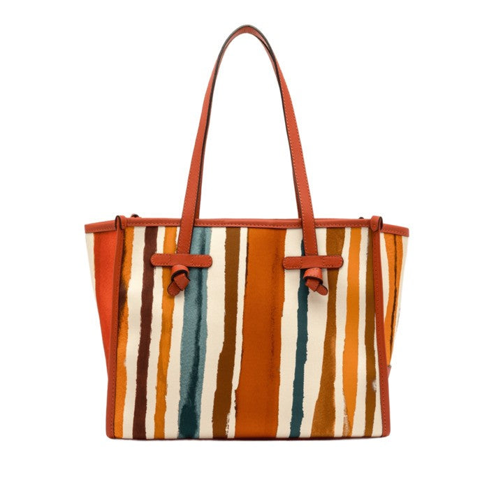 Marcella Coral-Printed Cotton Handbag With Leather Accents