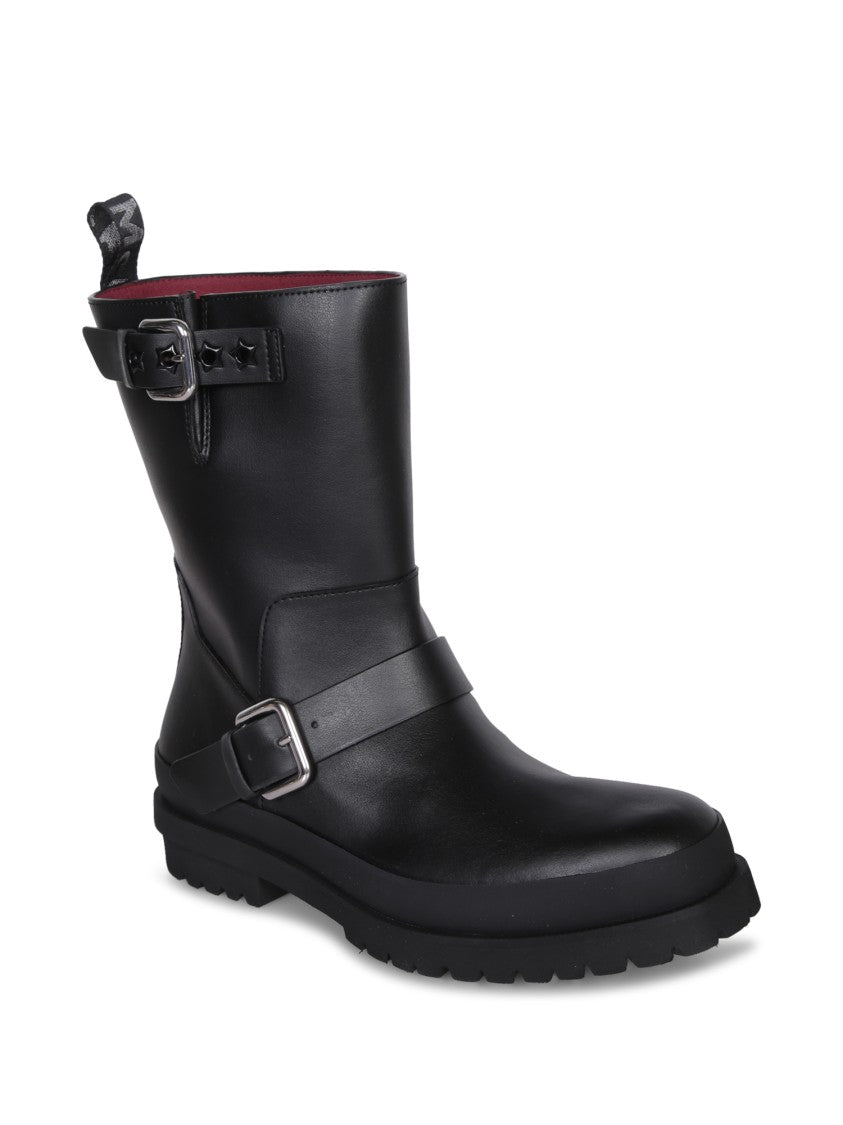 Stella Mccartney Eco-Leather Ankle Boots With Adjustable Buckle And Star Details