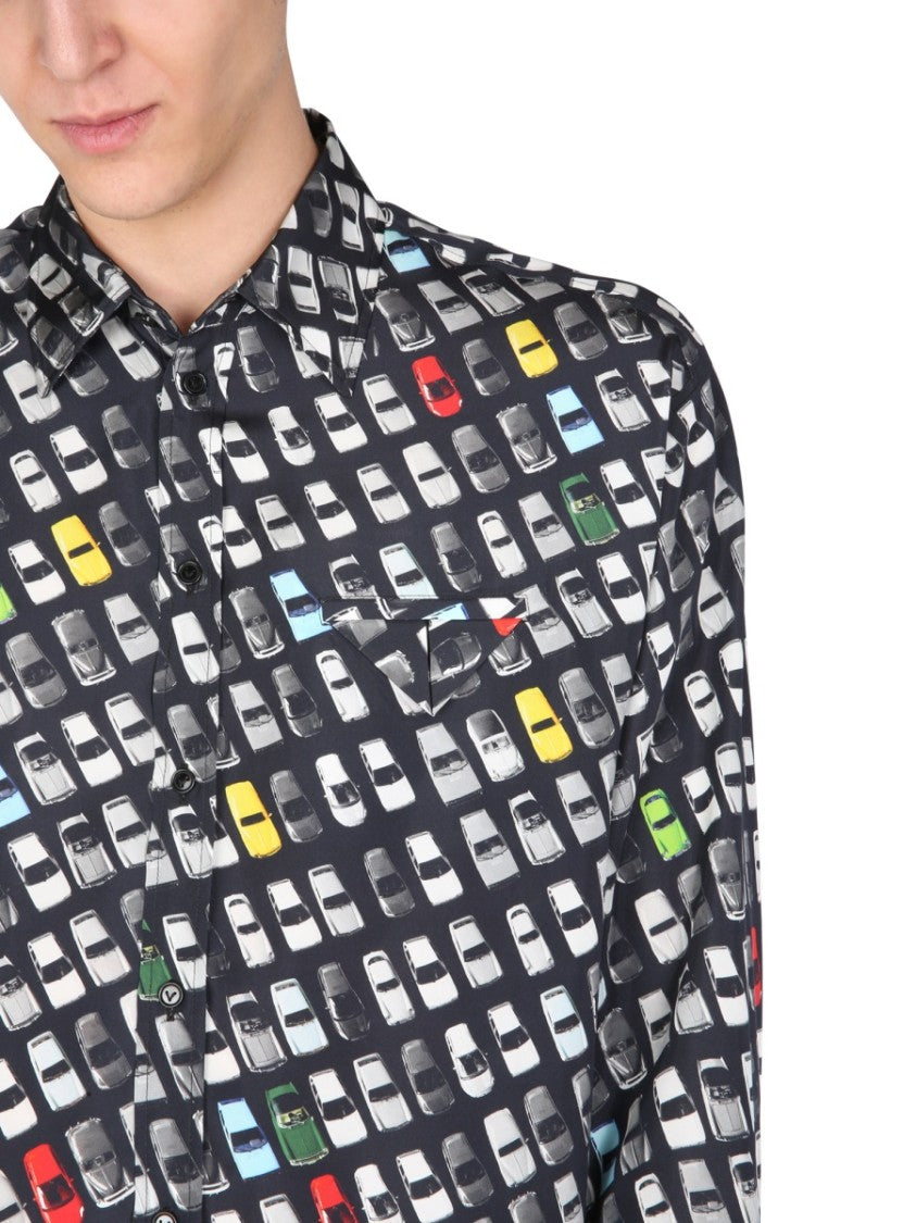 Bottega Veneta Allover Print Casual Shirt With Classic Collar