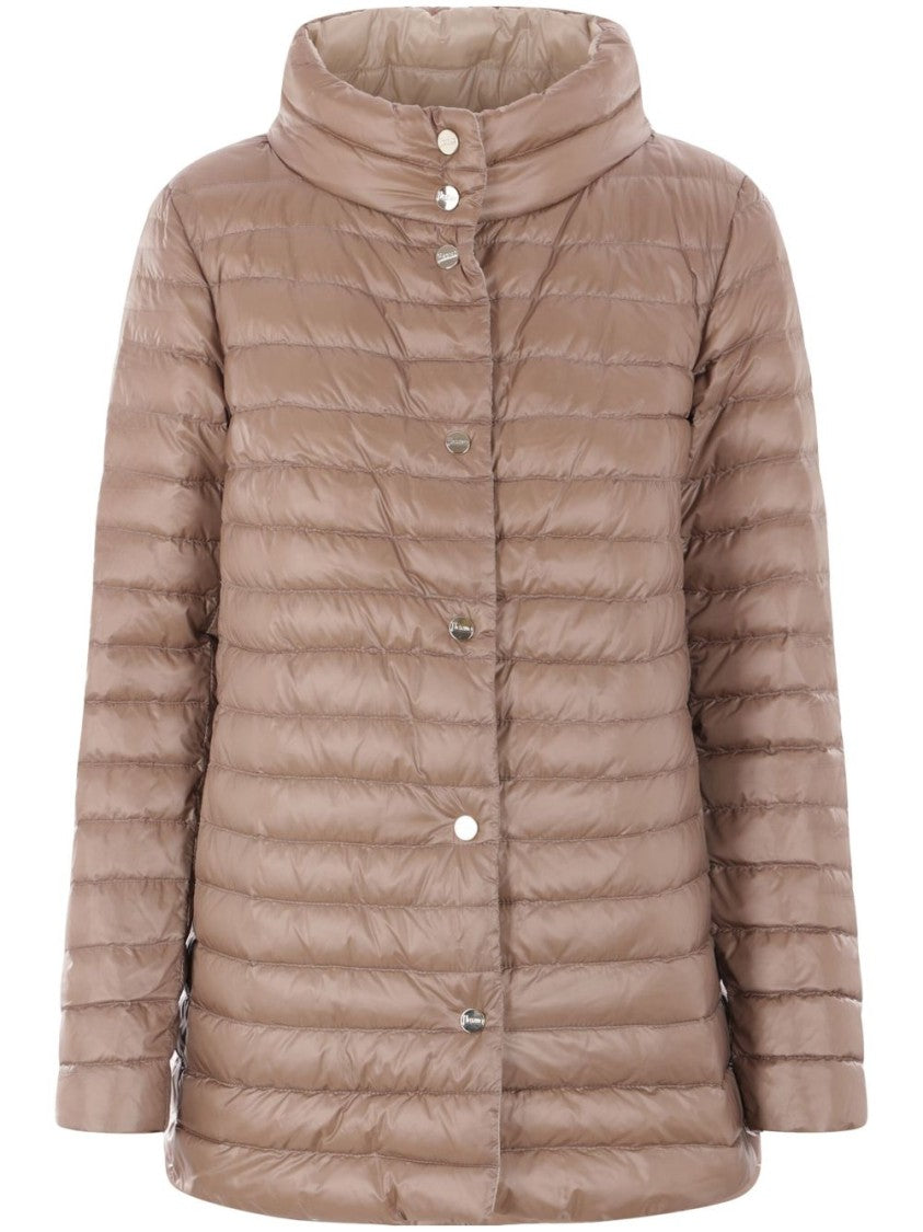Herno Almond Beige Press-Stud Drawstring Coat