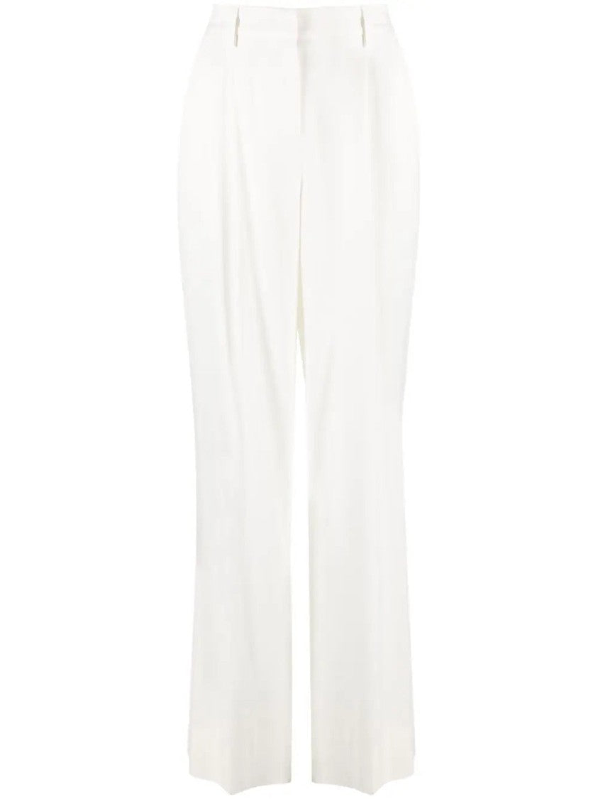 Lorena Antoniazzi Relaxed Fit Wide Trousers With High Waist And Pleated Detailing