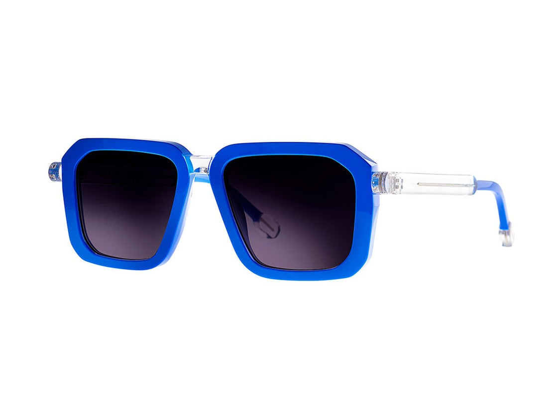 Theo Scoopy Blue Oversized Square Acetate Sunglasses