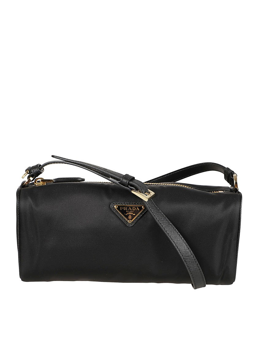 Prada Sleek Rectangular Bag With Enamel Triangle Logo