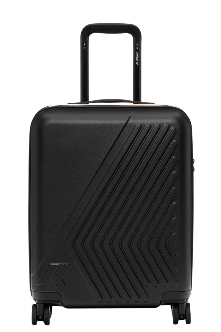 K-Way Black Eudoxie Logo Monogram Embossed Polycarbonate Trolley
