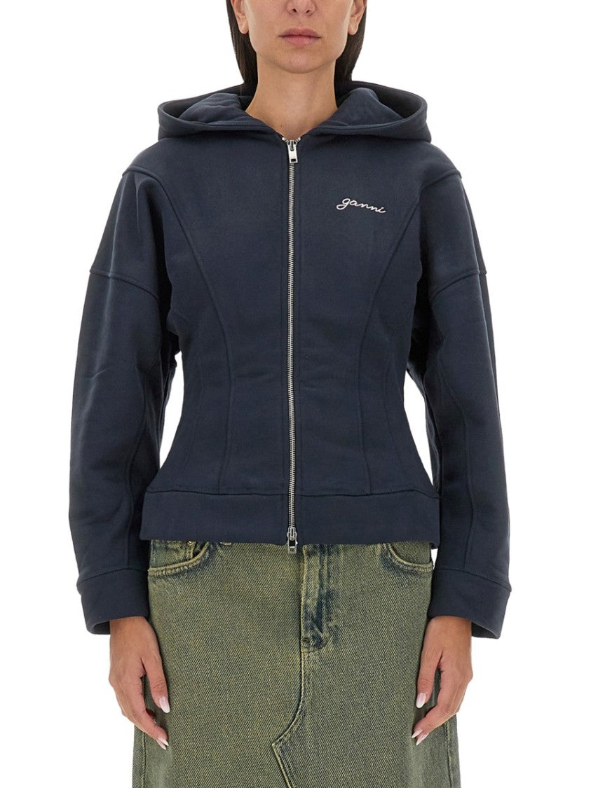 Ganni Slim-Fit Hoodie With Structured Silhouette