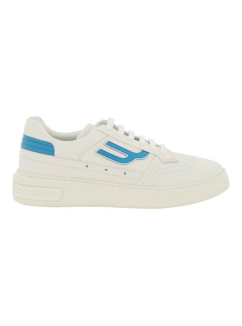 Bally White Calfskin Low-Top Sneakers