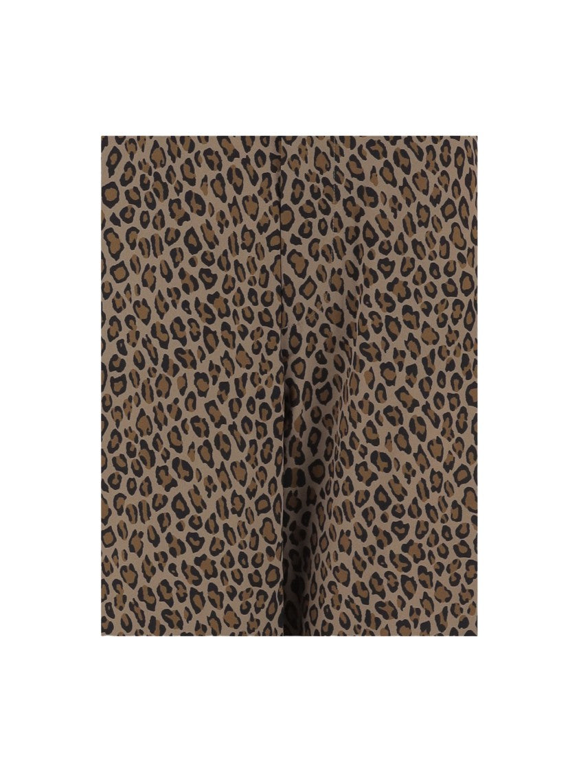 Sa Su Phi Cotton Blend Pants With Animal Print