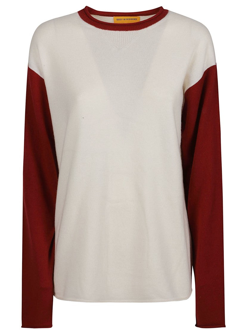 Guest In Residence Color Block Oversized Long Sleeve T-Shirt In Cashmere
