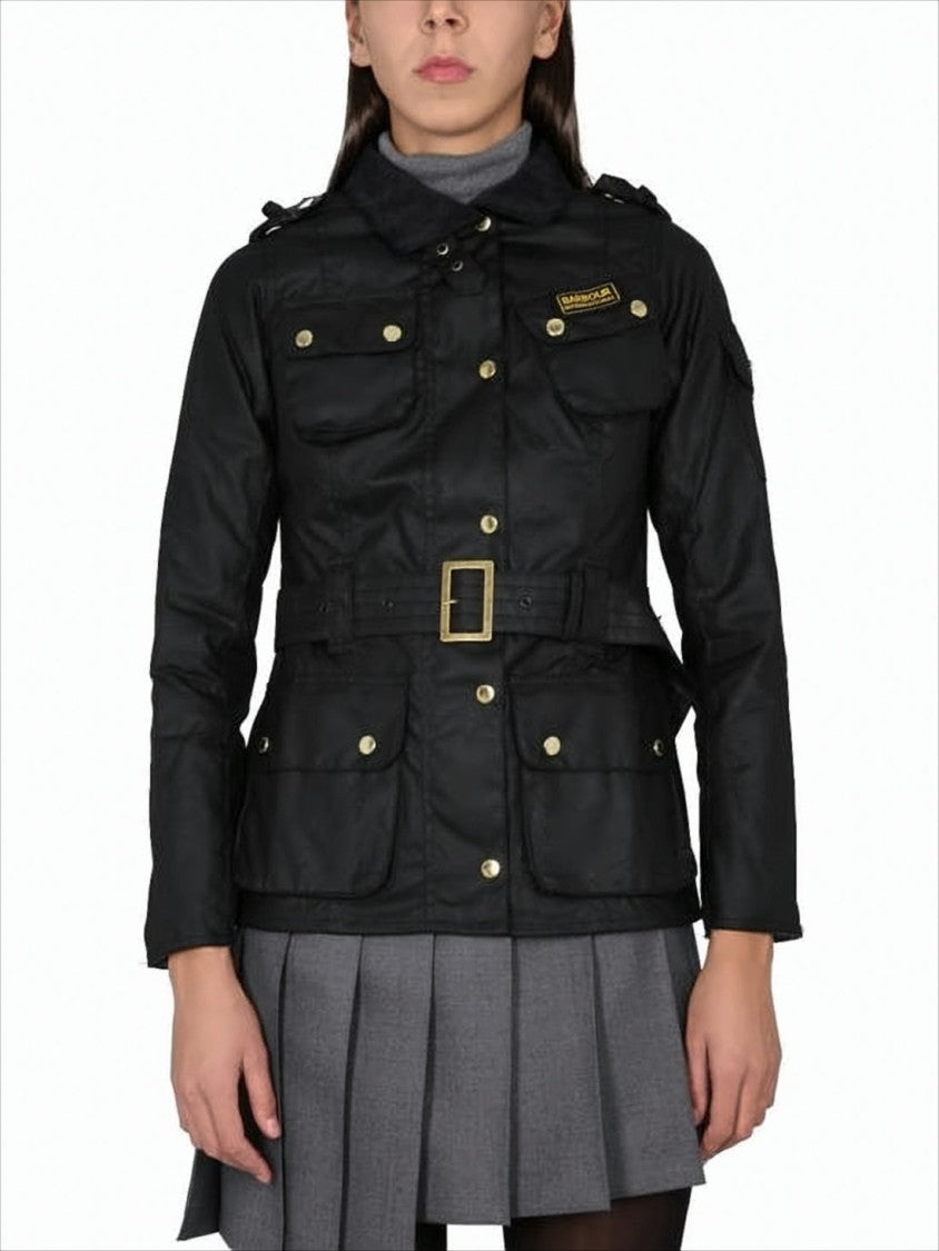 Barbour Belted Black Cotton Barbour Jacket