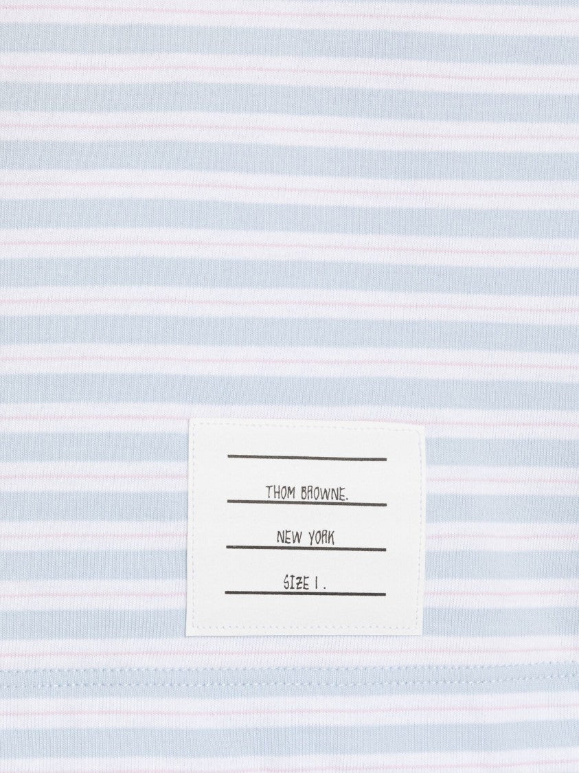 Thom Browne Short-Sleeve T-Shirt With Tricolor Pocket Detail