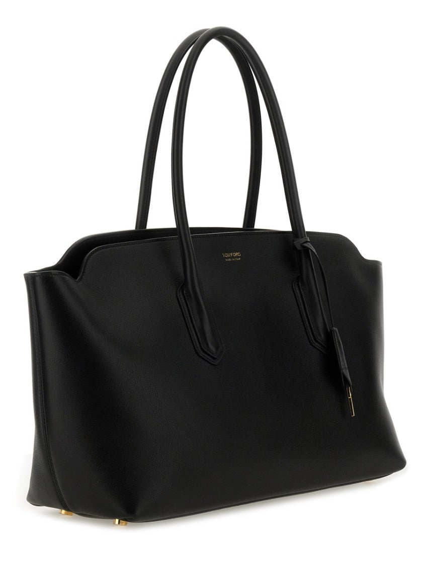 Tom Ford Black Calf Leather Shoulder Bag