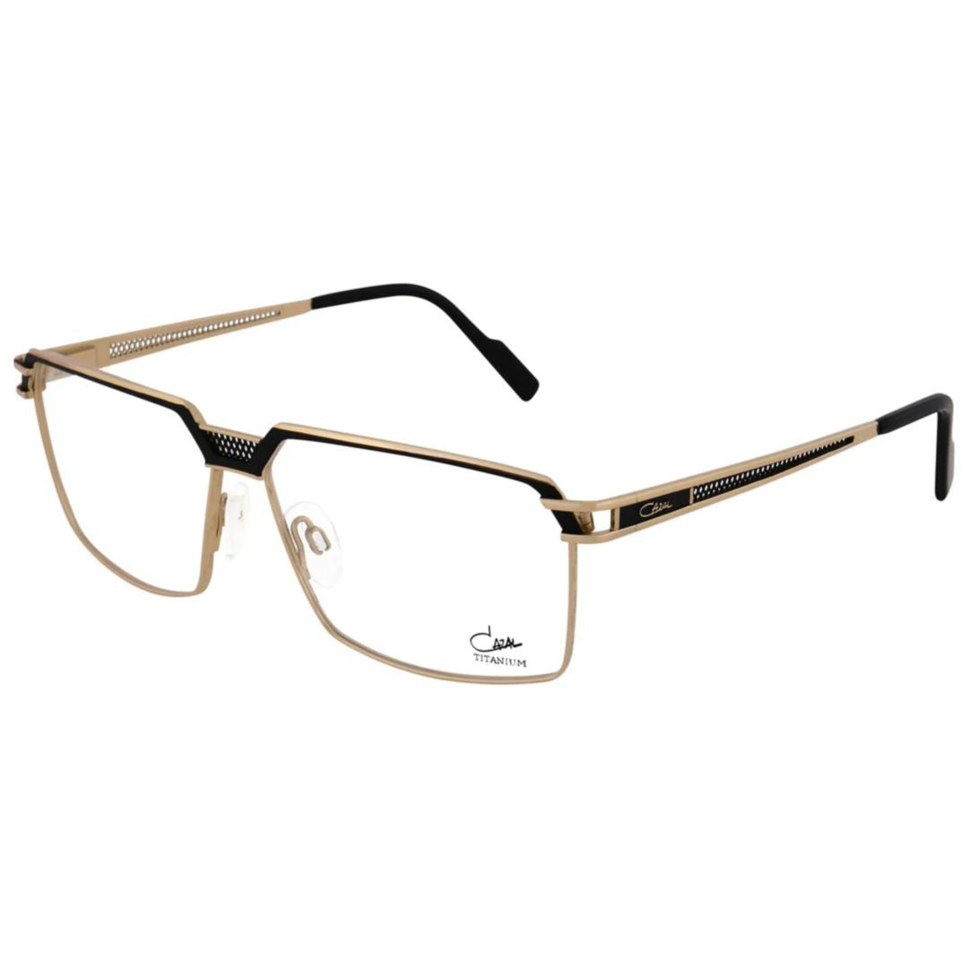 Cazal 7105 Rectangular Titanium Eyeglasses With Gold-Tone And Black Accents
