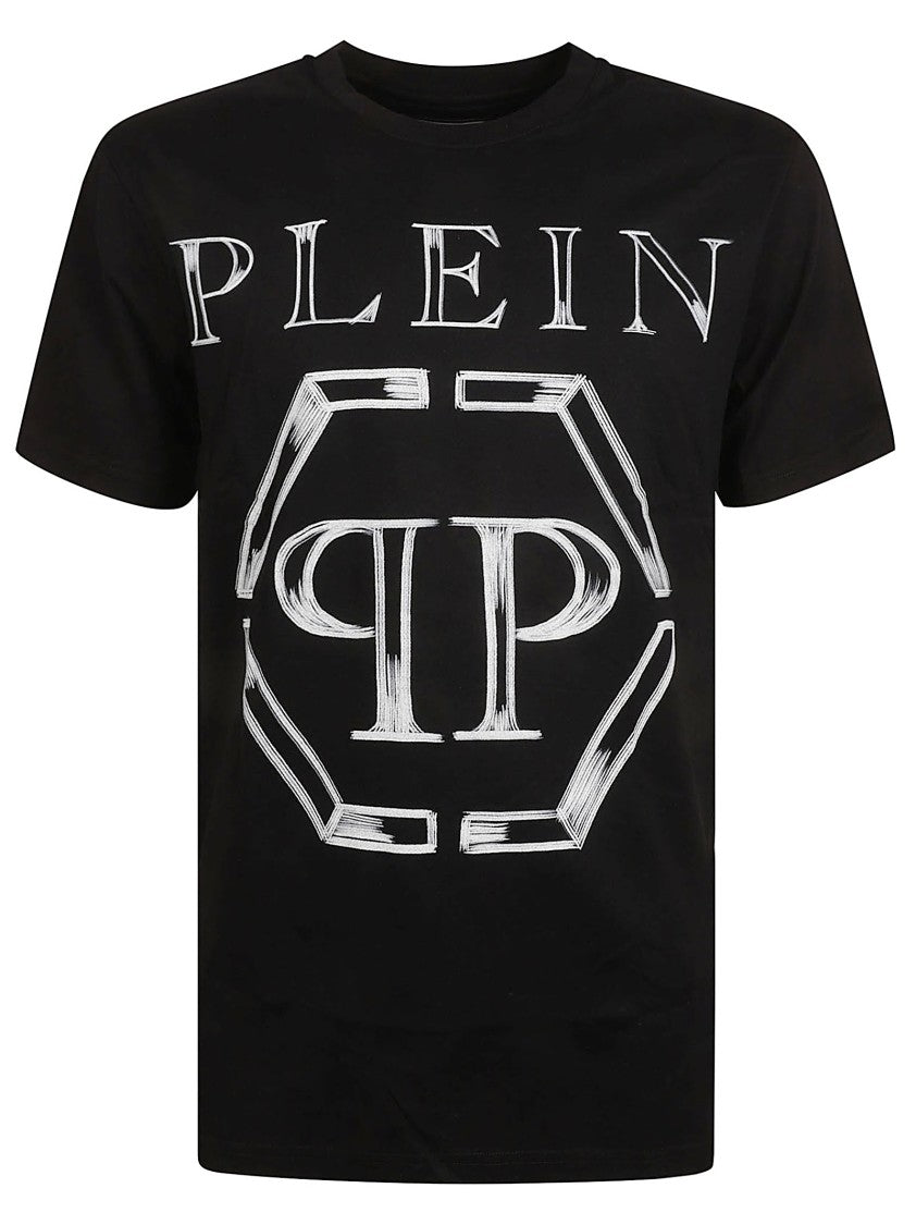 Philipp Plein Graphic-Embellished Black T-Shirt With Relaxed Silhouette