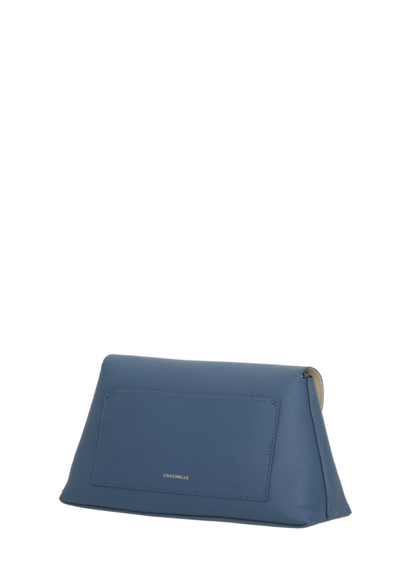 Coccinelle Structured Blue Pebbled Leather Nikla Bag