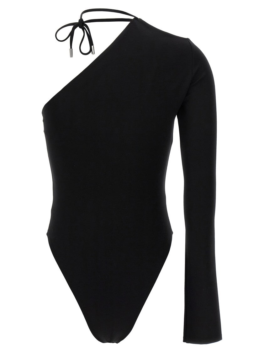 David Koma Asymmetrical Stretch Viscose Bodysuit With Cut-Out Detail