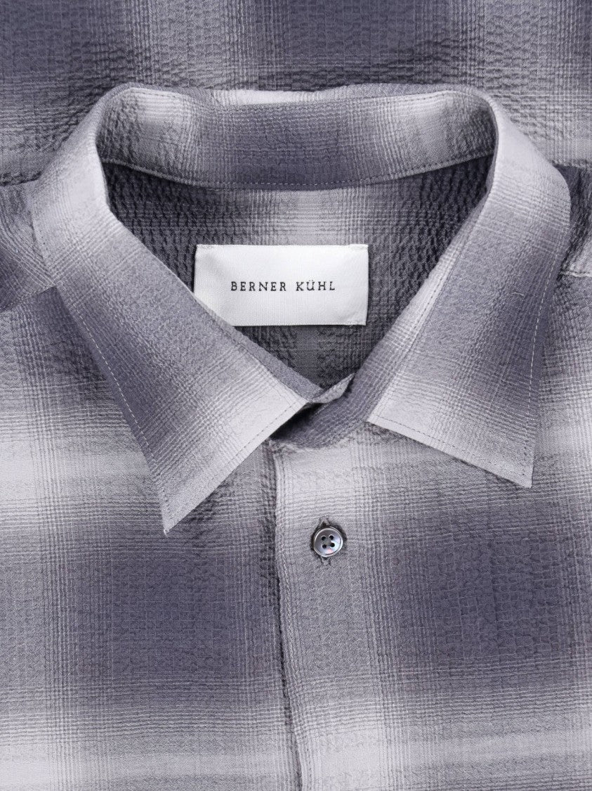 Berner Kuhl Grey Plaid Classic Collar Cotton Shirt